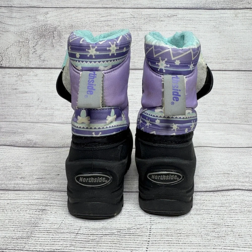 Northside Girls Size Toddler‎ 5 Purple Patterned Insulated Waterproof Snow Boots